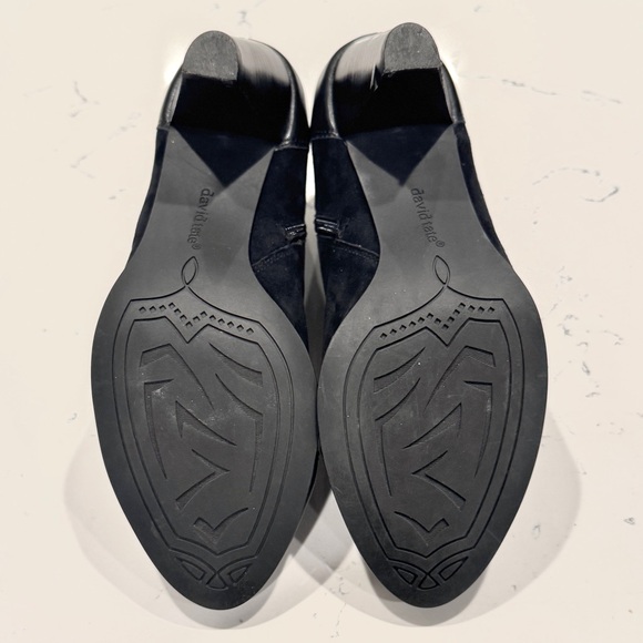 David Tate Black Suede Ankle Boots with Leather Toe and Heel NWOT - Picture 9 of 12